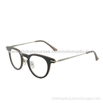 Round Frame with Black Outside, Brown Stripe Inside Acetate